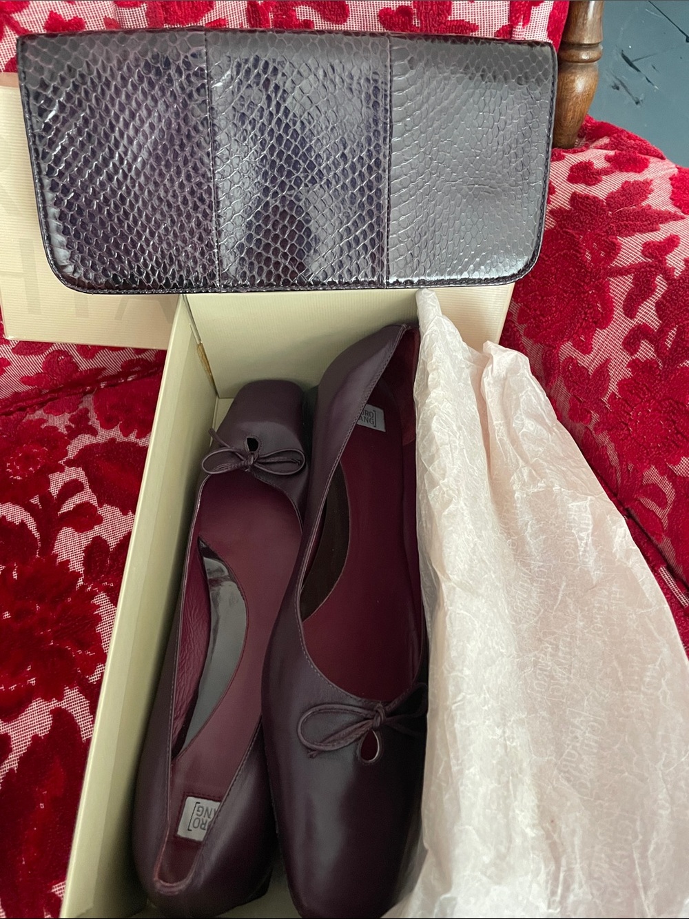 Arturo Chiang Dark Purple Heels (clutch available separately)